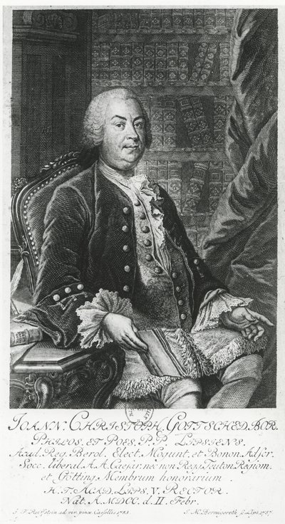 Portrait de Johann Christoph Gottsched - Johann Martin Berningeroth